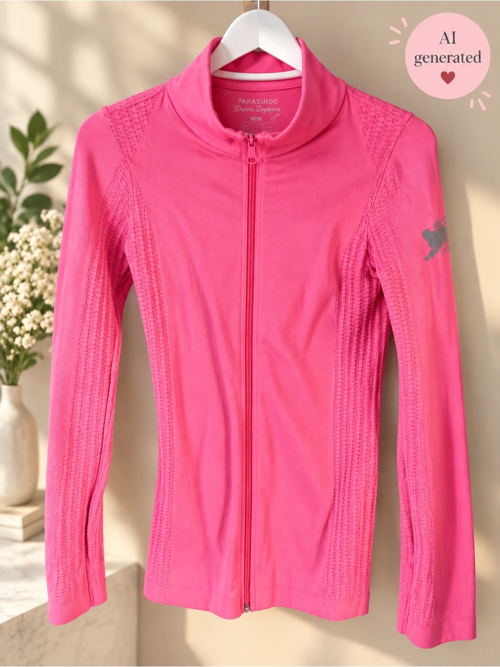 Parasuco Denim Legena Pink Zip-Up Jacket | Fitted Stretch | Size M